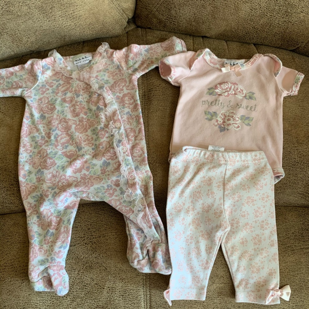 Nicole Miller Baby PJs/Onesie Set 0-3mos.